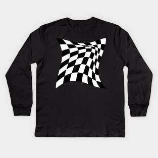 Warped chessboard Kids Long Sleeve T-Shirt